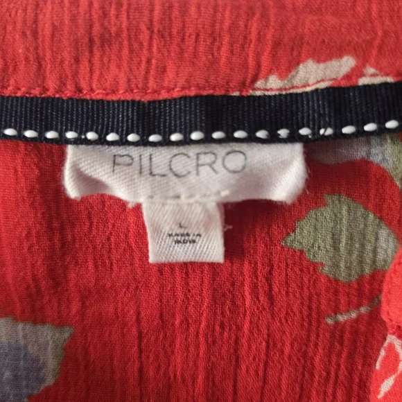 Pilcro Coral Floral Button-Down Blouse - Picture 3 of 3